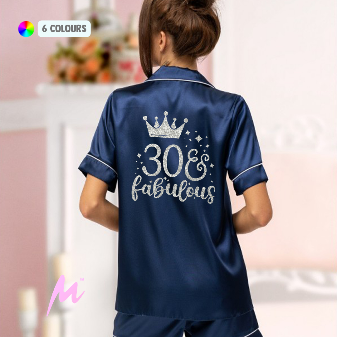 30 & Fabulous Satin Birthday Pyjamas 1 30 and Fabulous Satin Pyjamas - Mamazing.co.uk