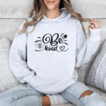 Be Kind Bee Hoodie Grey mamazing
