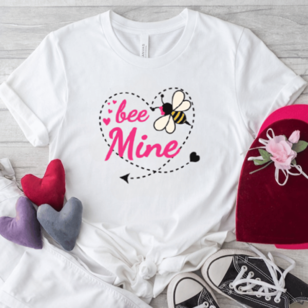 Buzzy Love" Tshirt 🐝💕 3 Bee Mine Valentines Tshirt White - Mamazing