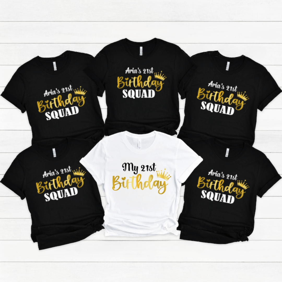 Birthday Bash Crew Customisable T-Shirts! 1 Birthday Squad Tshirts Matching - Mamazing