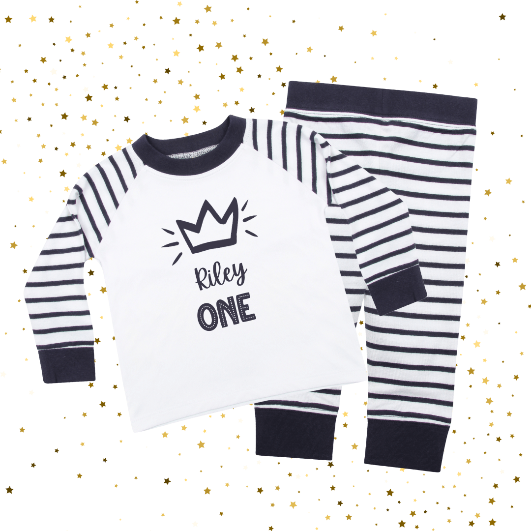 One-derful Celebration" PJs Any Age 1 Bithday Boy Number Age Pyjamas - Mamazing