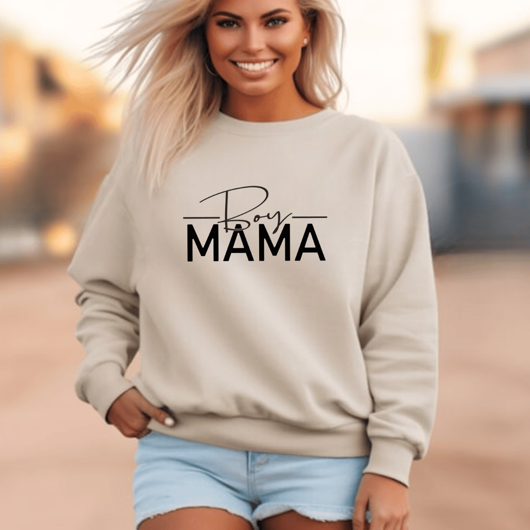 Chic 'Boy Mama' Sweatshirt 1 Boy Mama Sweatshirt Mamazing