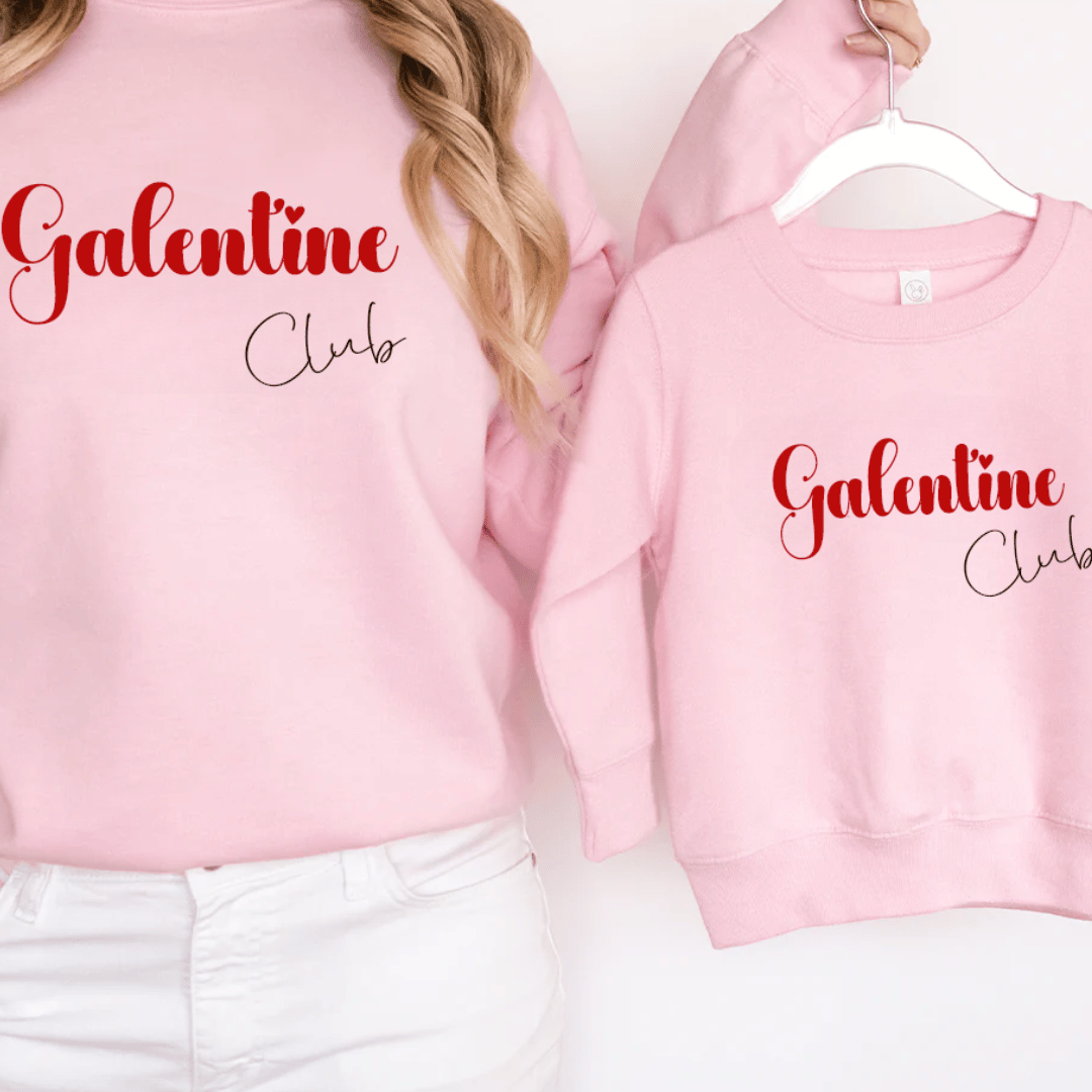 Galentine Club Cozy Sweatshirt Collection 2 Galentine club pink top set- Mamazing