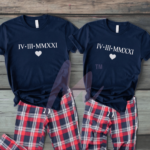 Roman Numeral Date Couple T-Shirts - Timeless Love Set 3 His & Hers Pyjamas - Mamazing