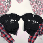 Hubby & Wifey Est. 2024 Matching T-Shirt Set - Perfect Couples' Anniversary Gift 2 Hubby & Wifey Tshirts - Mamazing