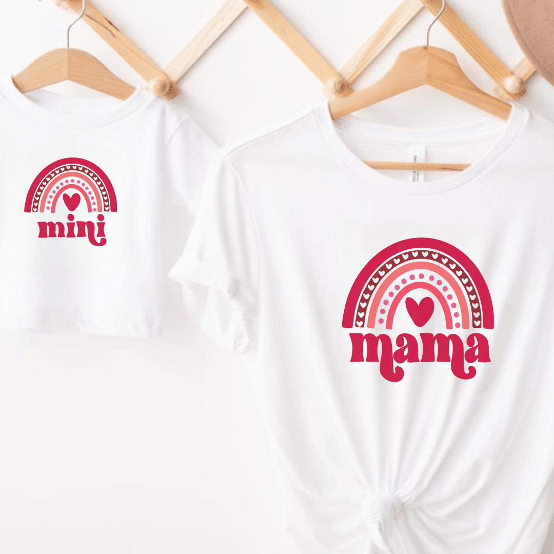 Mum & Bub Boho Rainbow Tees - Match with Love! 🌈 1 Mama Mini Boho Rainbow Matching Tshirts - Mamazing