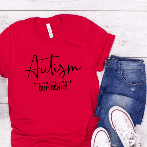 "Autism Spectrum" Worldview Tee 🌍✨ 5 Seeing The World Differently red mamazing