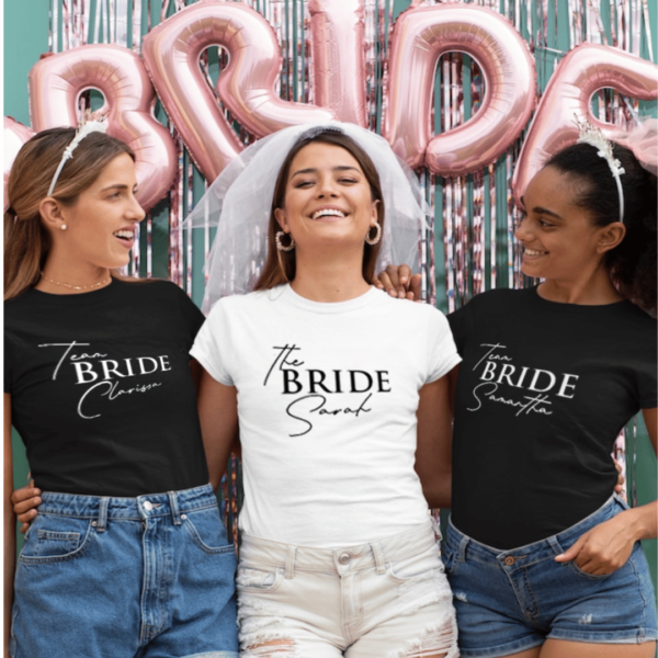 Hen Do Harmony Tees - Style it up for the Bride! 🎉👰 3 Team Bride Script Matching Hen Party Tshirt Set Mamazing