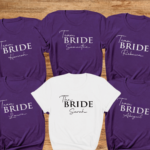 Personalised Hen Party T-shirts - Team Bride-Purple 3 Team Bride T-shirt Purple