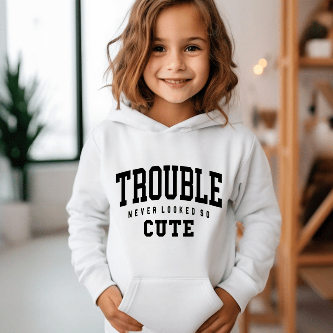 Cutie But Trouble Kids Hoodie 😇 2 Trouble Never Looked So Cute Hoodie - Mamazing