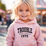 Trouble Never Looked So Cute Hoodie Pink - Mamazing