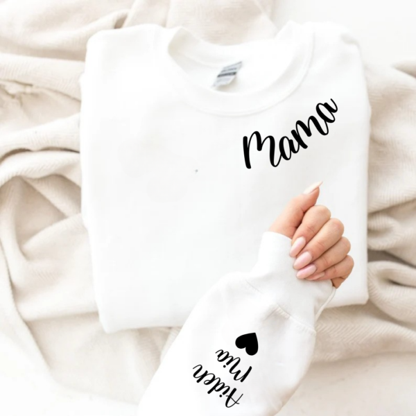 Personalised 'Mama' Sweatshirt with Children's Names 5 Mama sweater White