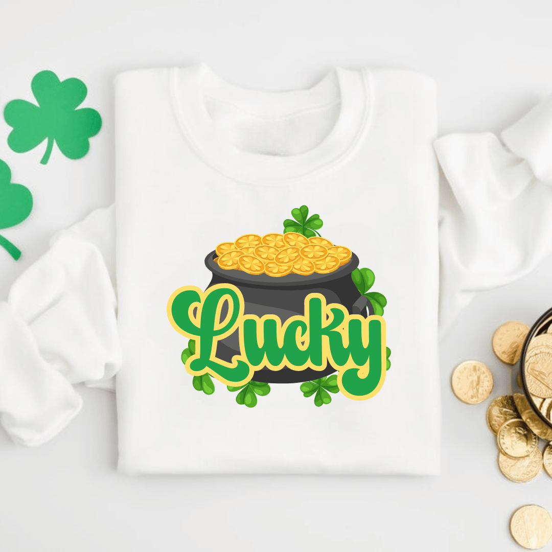 "Lucky Gold" St. Patrick's Day Sweatshirt 1 Lucky Pot Of Gold Irish St Patricks Day Sweatshirt - Mamazing