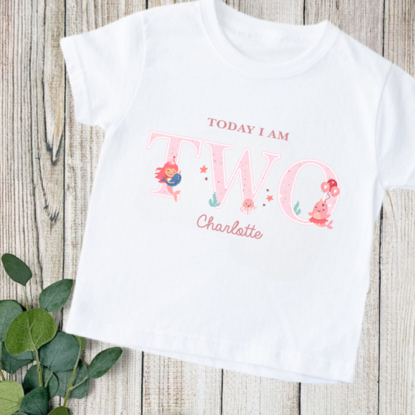 Pink Narwhal Birthday Number Shirt