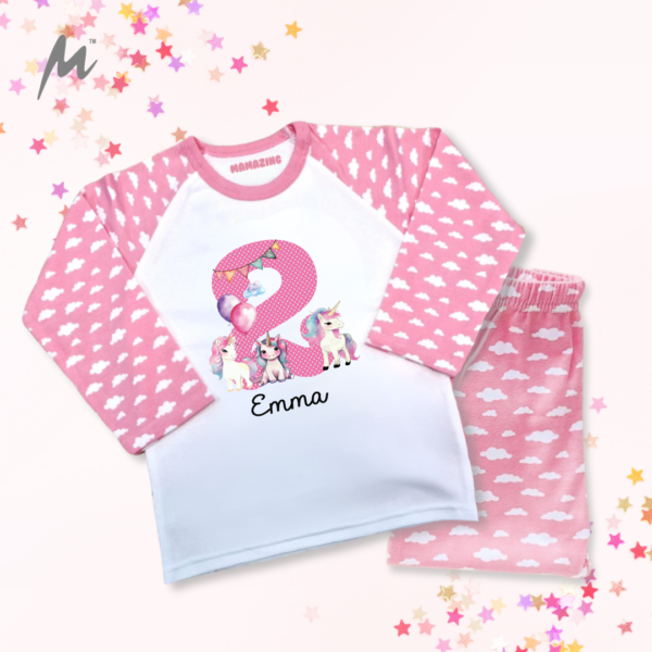 Birthday Pyjamas Number Age - Unicorn Celebration 6 Unicorn Party Birthday Pyjamas Age 1 - Mamazing