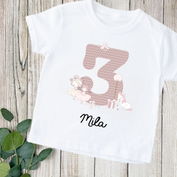 Ballerina Number T Shirt Birthday Top