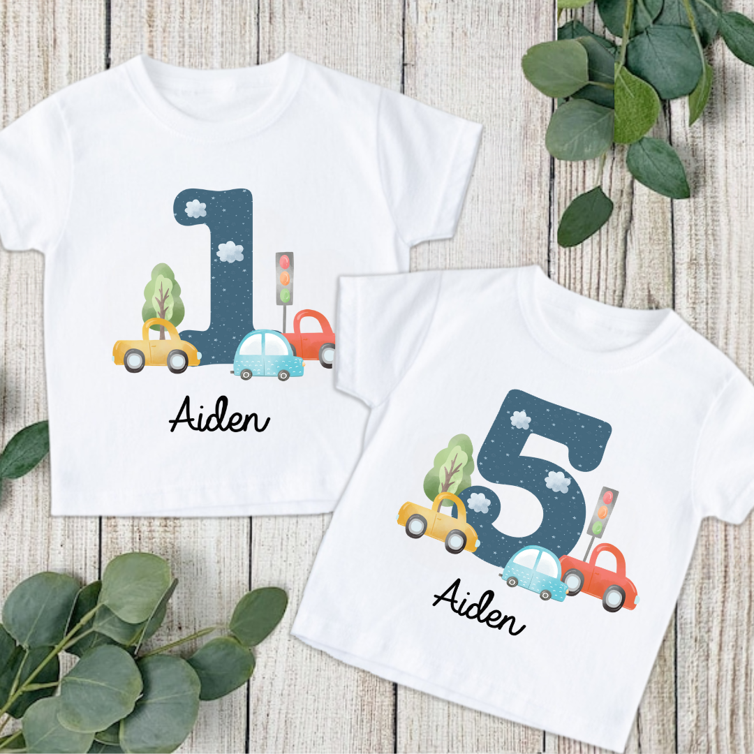 Car Number Tee Birthday Tshirt 1 Cars Birthday Number Tshirt