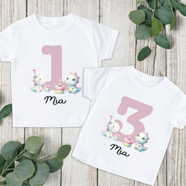 Stompy Dinosaur Birthday Number Tshirt