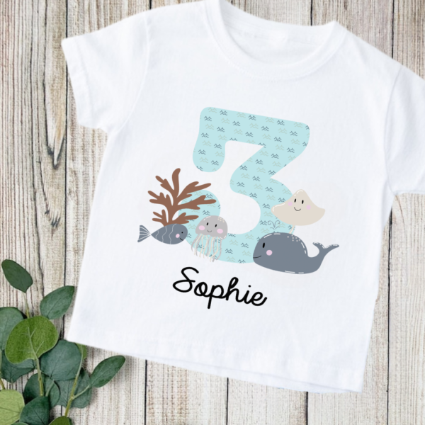 Under the Sea Birthday Number Tshirt