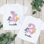 Mermaid Birthday Number Tshirt Girls