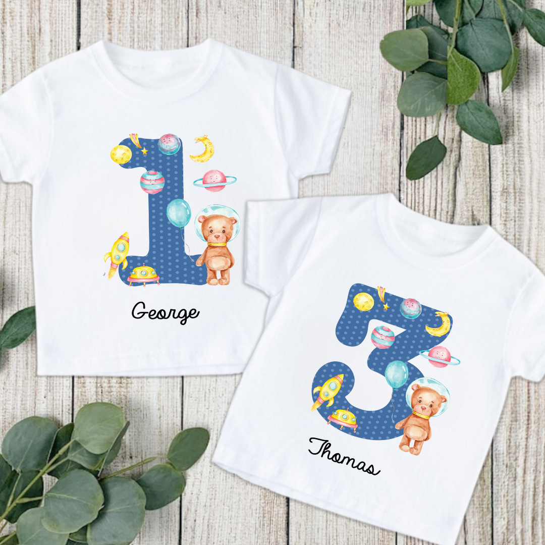 Space Number Birthday T-Shirts! 🚀 1 Space Number Birthday T-Shirts! 🚀
