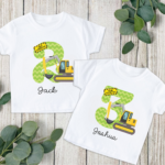 Fun with Roadworks Birthday Tshirt 7 Birthday Digger Number Tshirt