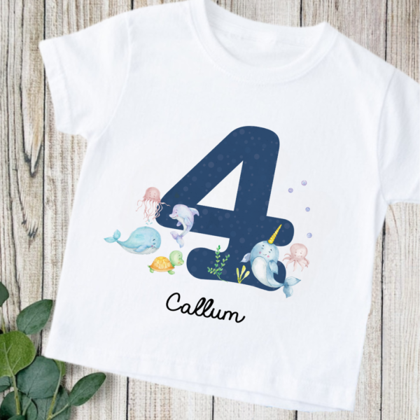 Sea Bubble Number Tees for Boys