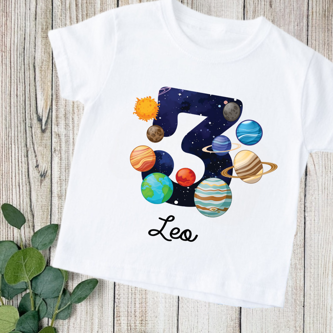 Cosmic Adventure Solar System Number Tees 3 Cosmic Adventure with Solar System Number Tees