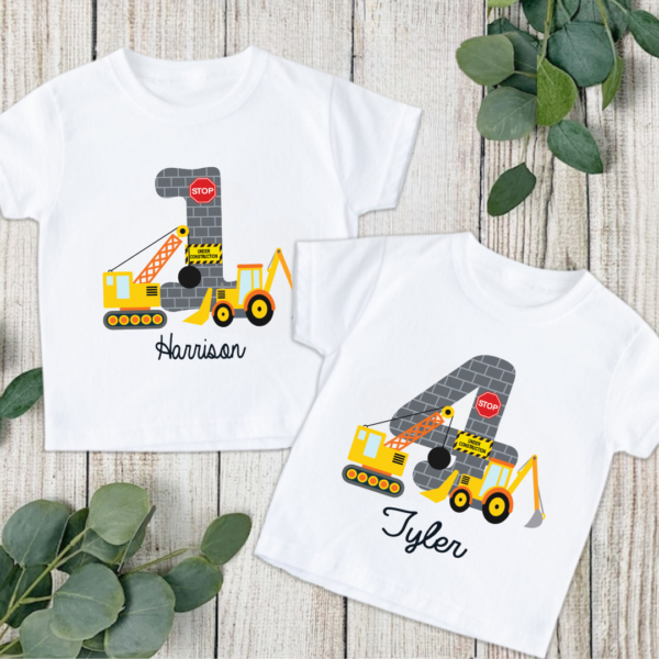 Bulldozer Roadworks Number Tees