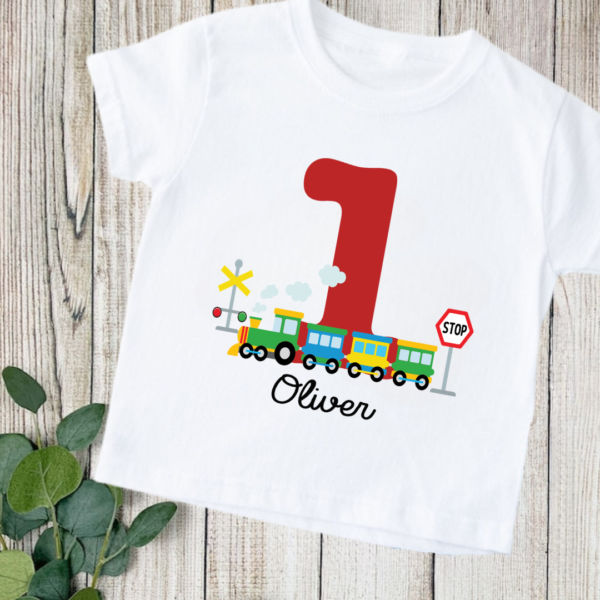All Aboard the Birthday Express with Colorful Train Number Tees