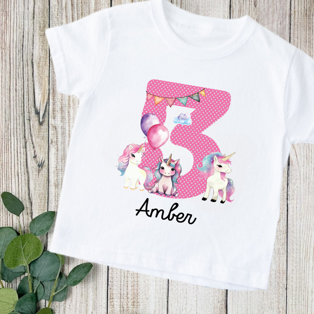 Unicorn Birthday Hat Number T Shirt 3 Unicorn Birthday Hat Number Tshirt