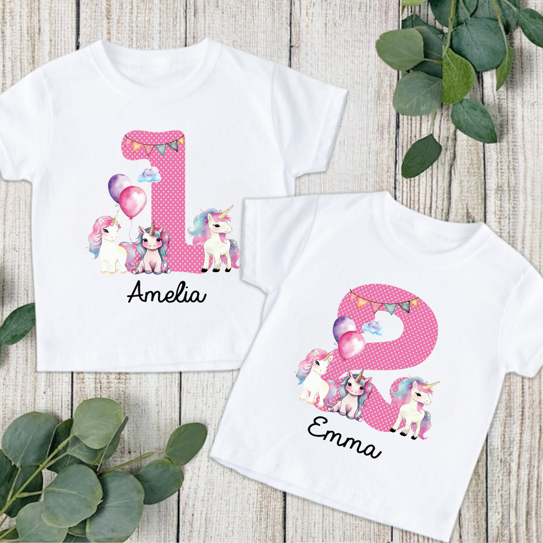 Unicorn Birthday Hat Number T Shirt 1 Unicorn Birthday Hat Number Tshirt