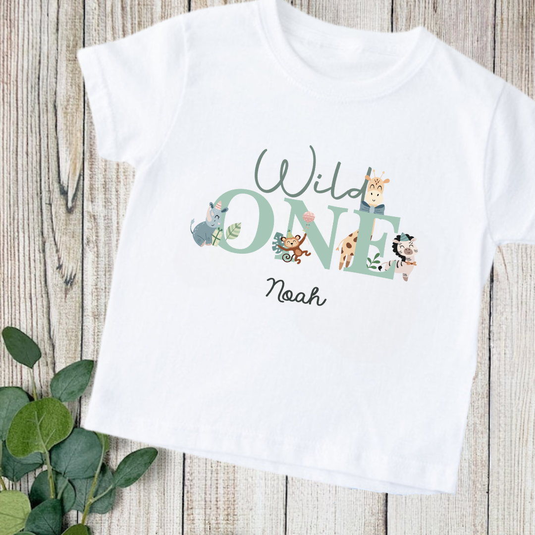 "Wild One" Animal Friends Birthday Tees! 🦒🦛🦓🐒 2 "Wild One" Animal Friends Birthday Tees!