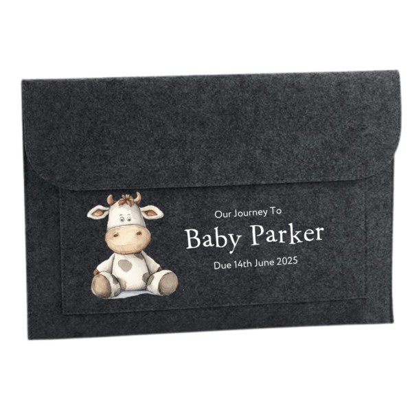 Vintage Cow Personalised Pregnancy Notes Folder