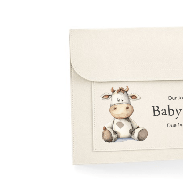 Vintage Cow Personalised Pregnancy Notes Folder