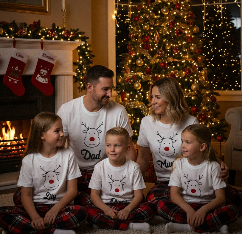Personalised reindeer christmas pyjamas 1 Reindeer christmas pyjamas
