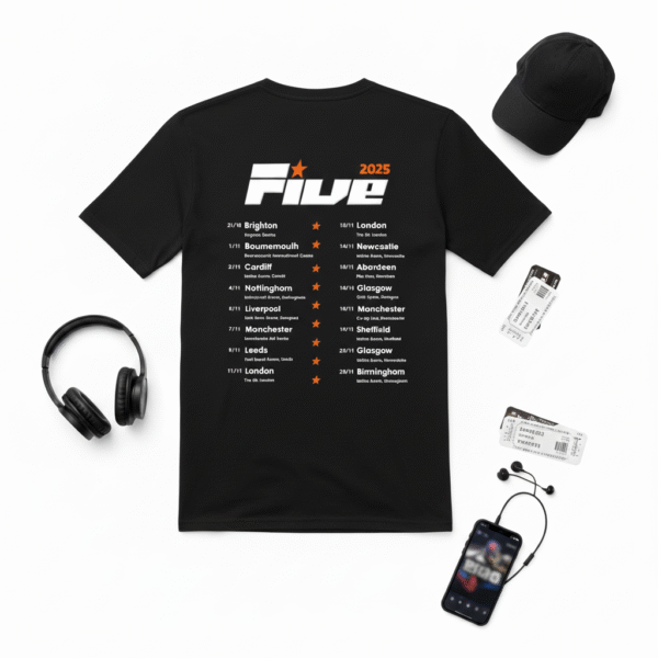 Five Tshirt - Keep On Moving Tour 2025 - Five T Shirts 13 Five T-Shirt – Keep On Moving Tour 2025