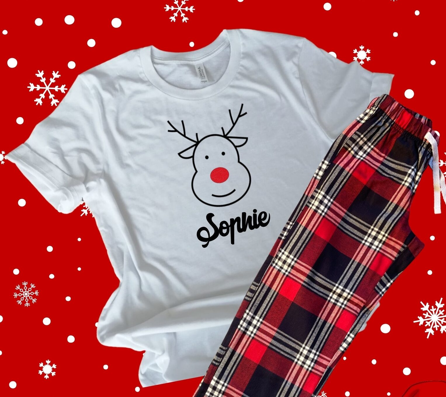 Personalised reindeer christmas pyjamas 2 Personalised reindeer christmas pyjamas - Image 2