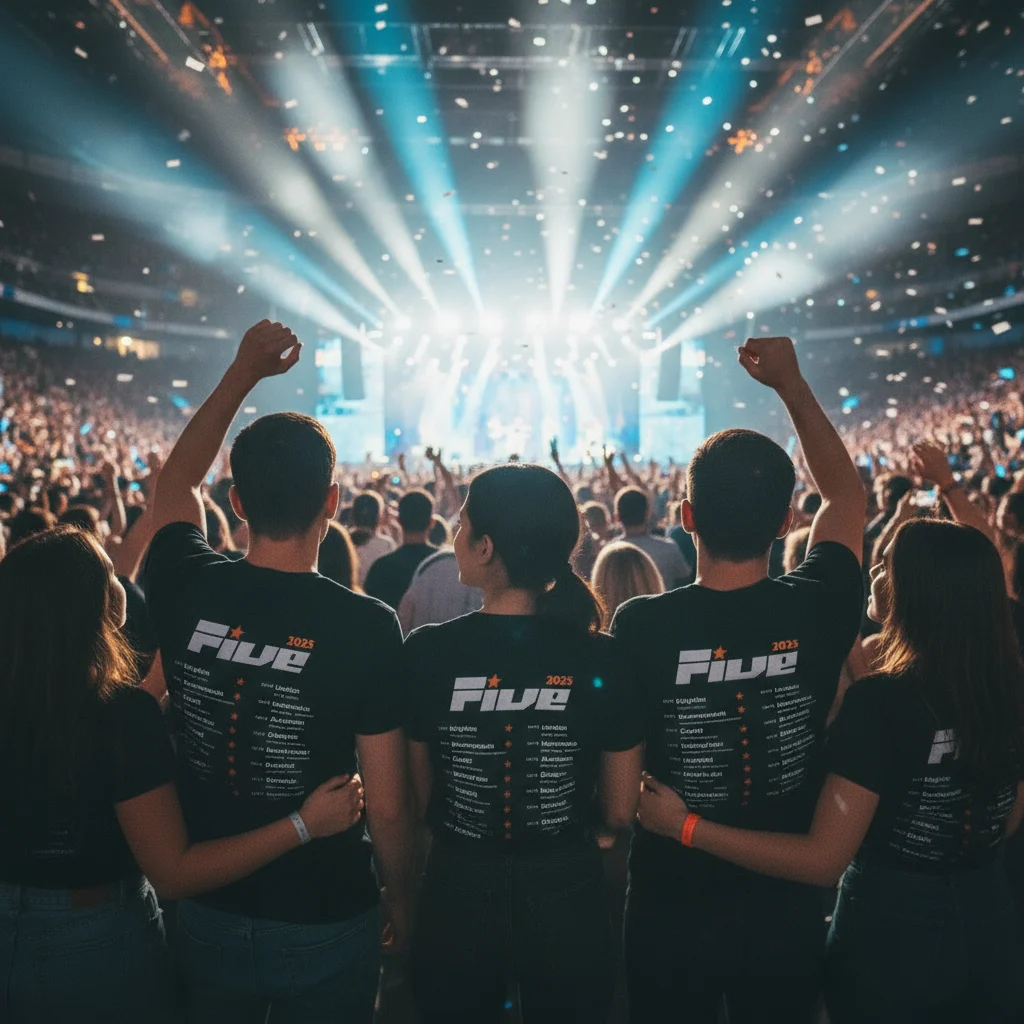 Five Tshirt - Keep On Moving Tour 2025 - Five T Shirts 6 Five T-Shirt – Keep On Moving Tour 2025