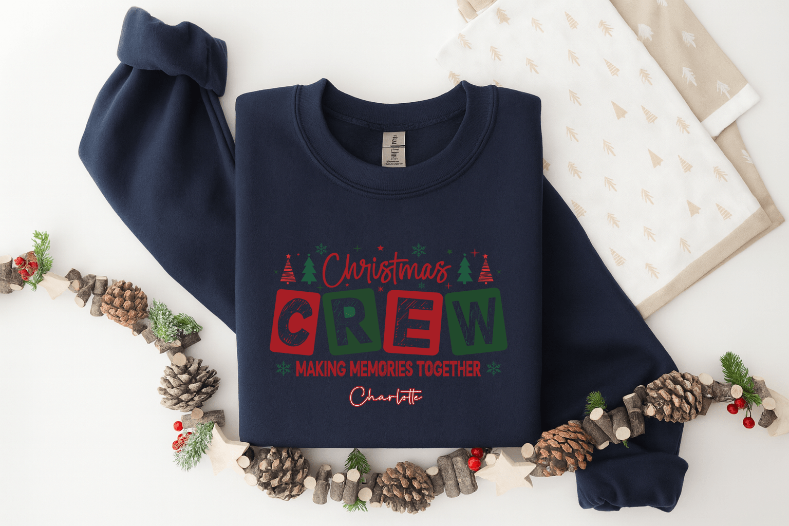 Personalised Christmas Crew Sweatshirts 2 Personalised Christmas Crew Sweatshirts - Image 2