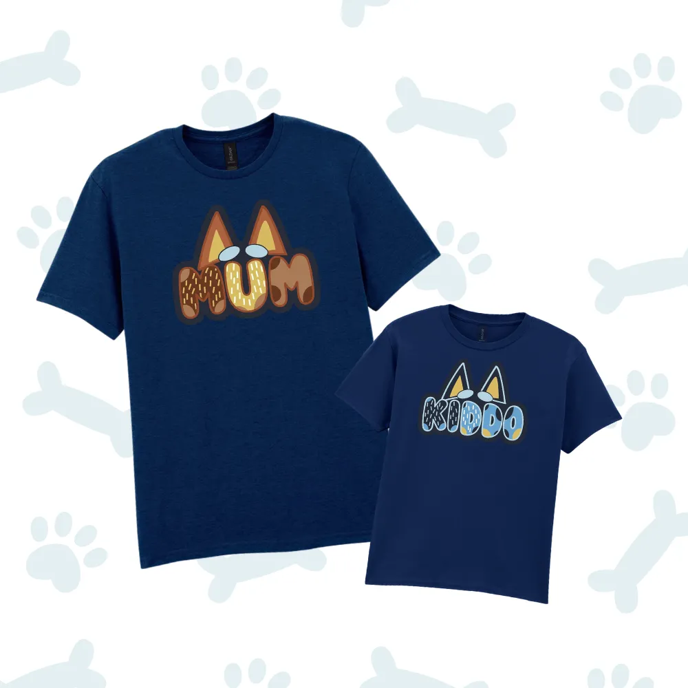 Matching Mum & Kiddo T-Shirts | Mamazing® Mummy & Me Outfits UK 1 Mum Kiddo Puppy Dog Tshirts
